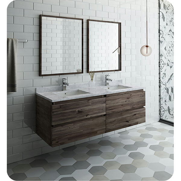 Fresca Formosa 60" WallMounted Double Bathroom Vanity Set & Reviews Perigold